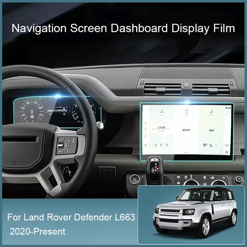 For Land Rover Defender L663 2020-Present Car GPS Navigation Screen Protect Tempered Film Dashboard Display TPU Sticker Accessor