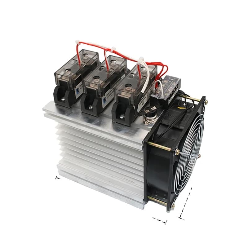 2026 DC to AC Three Phase Solid State Relay Set With Heat Sink and Fan SSR Relay
