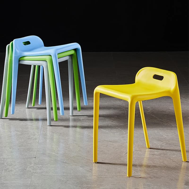 Minimalist Plastic Dining Stools Thickened Home Living Room Dining High Stools Simple Modern Stools Square Restaurant Bench