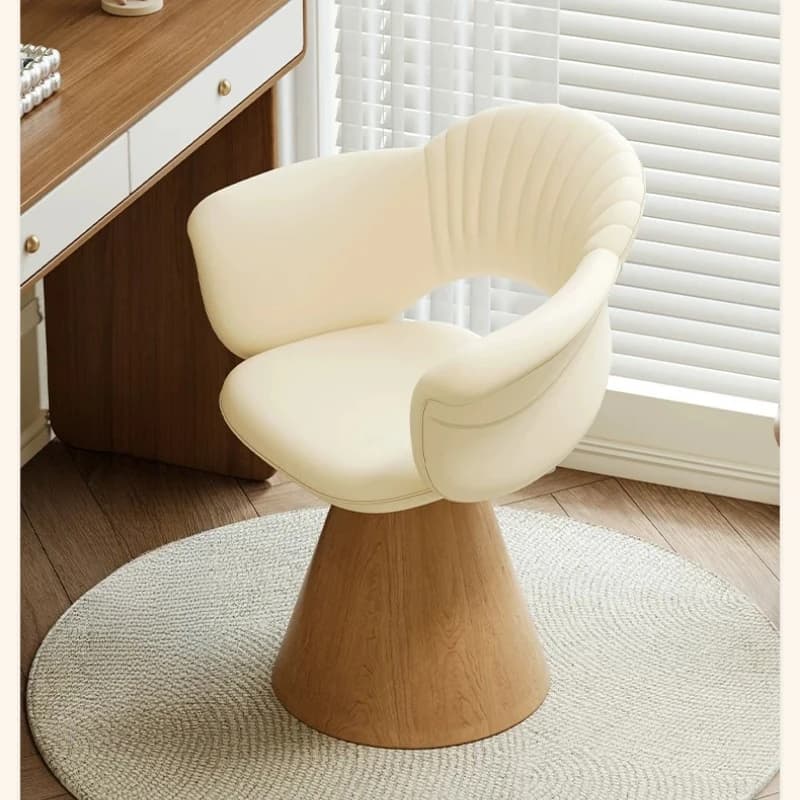 Light luxury high-end dressing table stool rotatable backrest petal chair