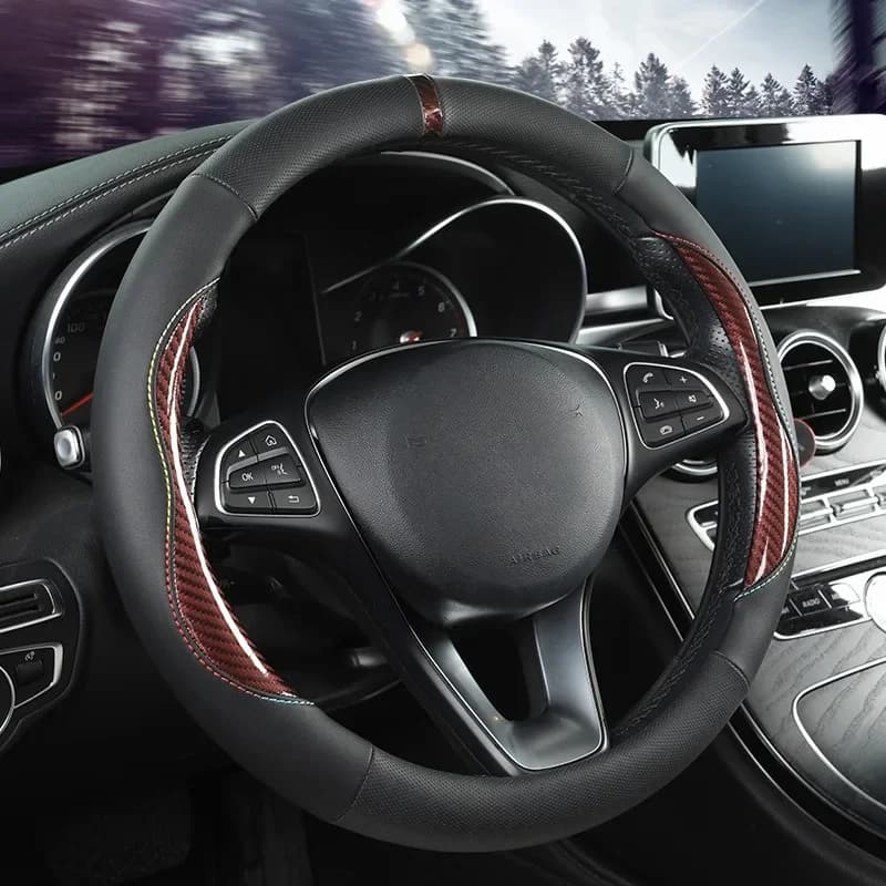 Microfiber Leather Car Steering Wheel Cover O/D Shape Universal Steering Wheel Covers Interior Accessories Car Steering Covers