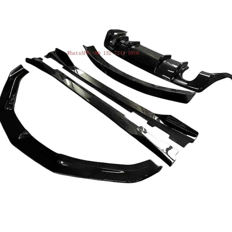 Carbon Fiber Rear Spoiler Front  Side Skirts Body Kit