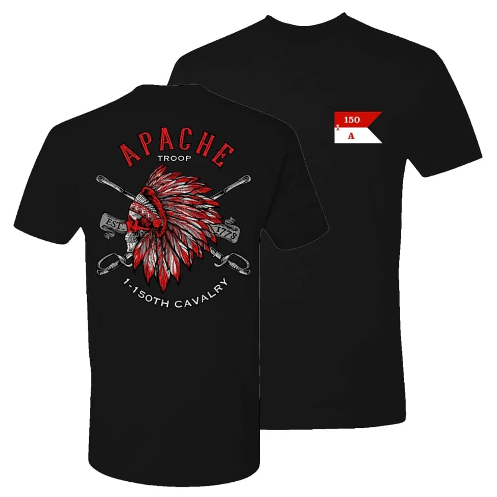 1-150TH Cavalry Apache Troop T-Shirt 100% Cotton O-Neck Short Sleeve Summer Casual Mens T-shirt Streetwear