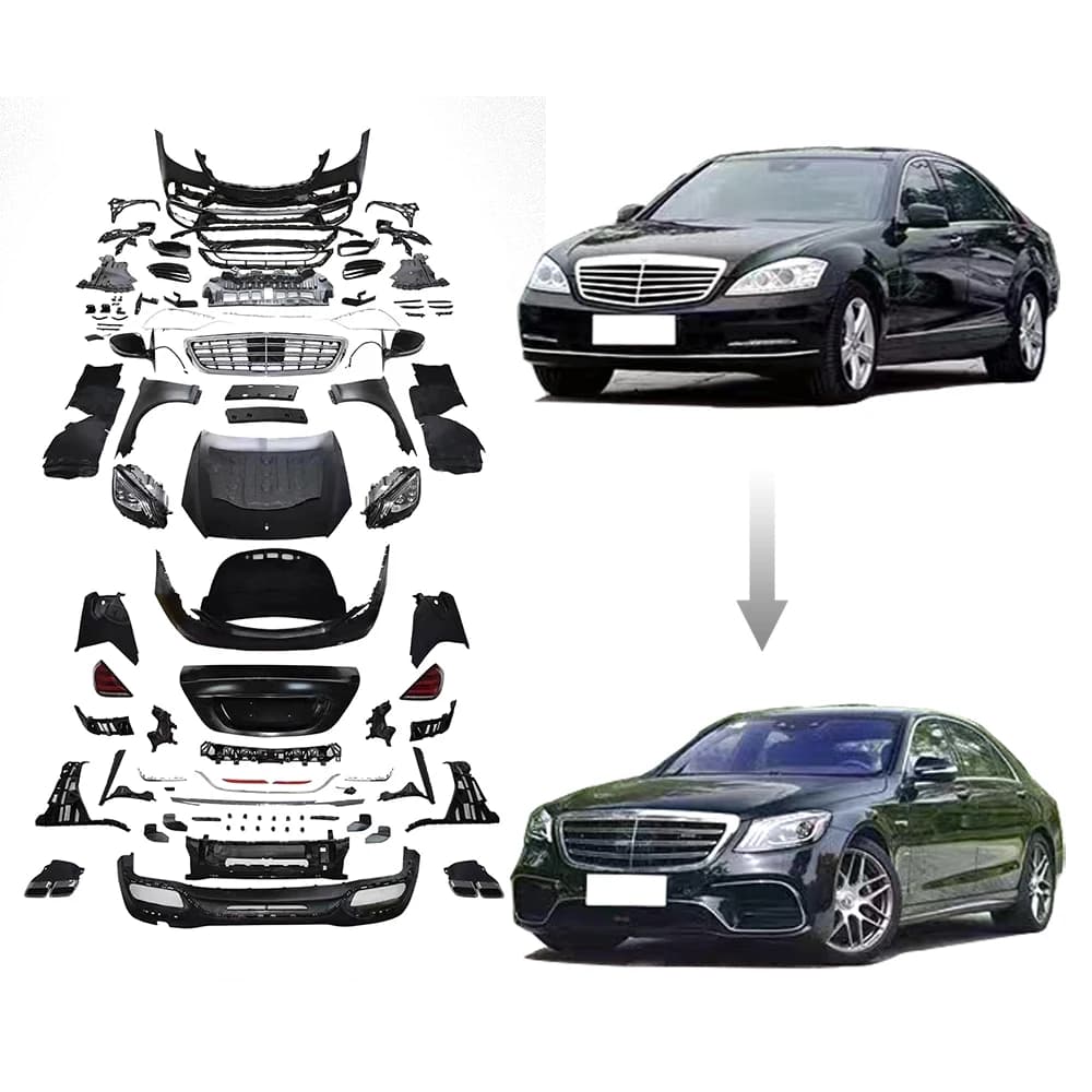 2006-2013 Year S Class W221 to W222 S63 Style Car Body Parts Car Body Kits for W221 to S63 Body Kit Front Bumper Headlights