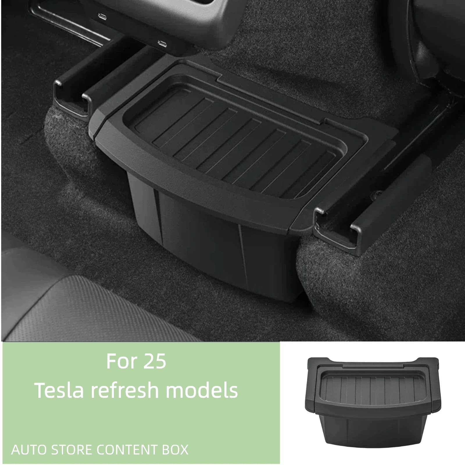 Suitable for 25 Tesla new Model Y handrail case rear storage storage box rear trash can accessories