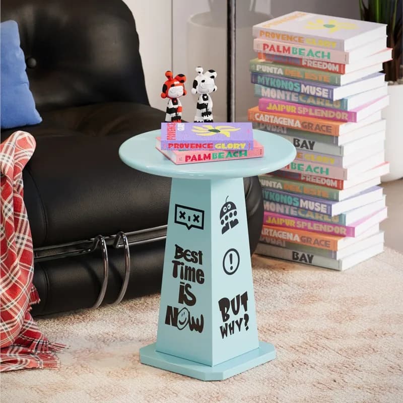 MOMO Sofa Side Table Mobile Corner Dopamine Light Luxury Small Round Table Living Room Bedside Small Table Artistic Coffee Table