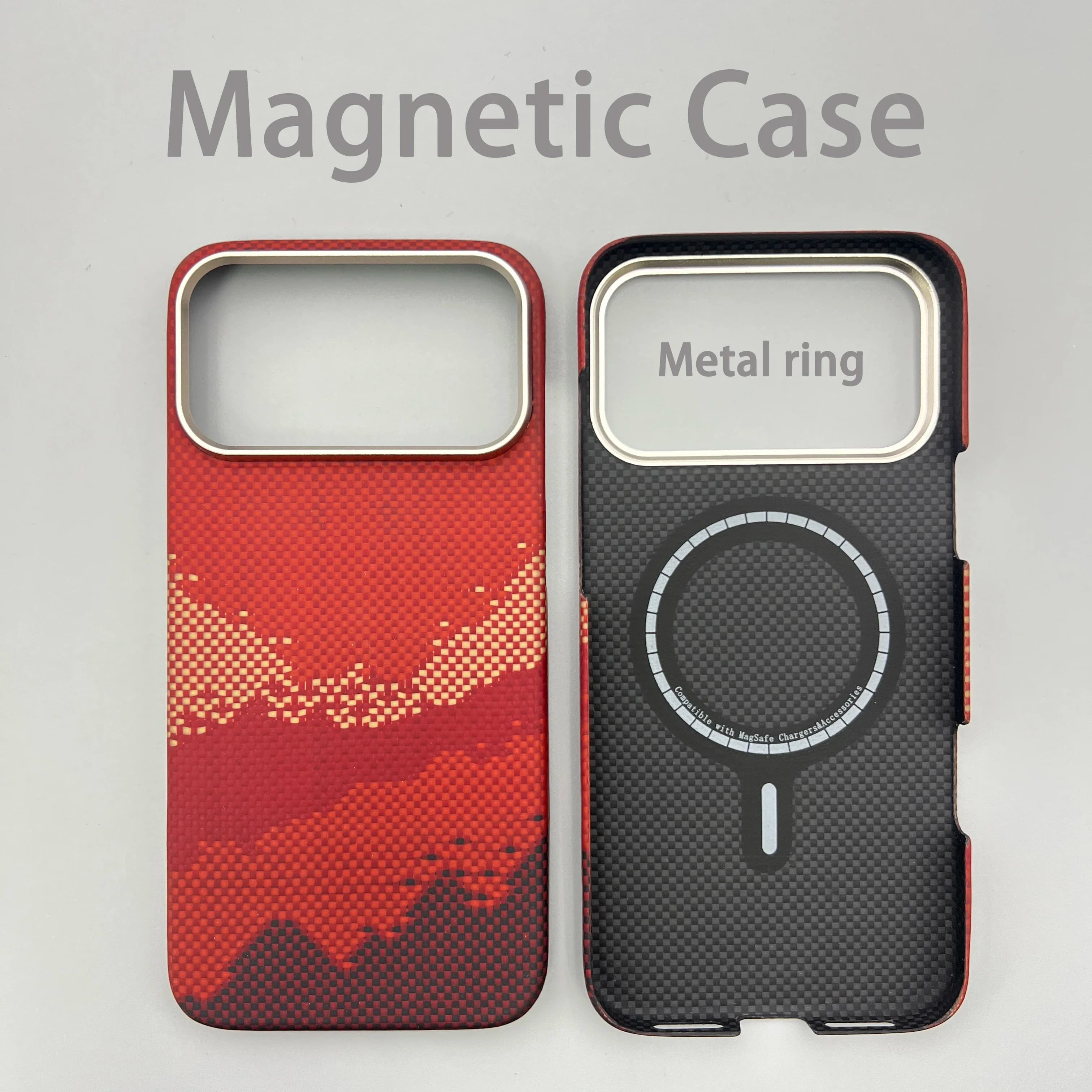 Kevlar Aramid Fiber 600D for iPhone 17 Pro Max/17Pro/17 Phone Case Hard Shell Ultra-Thin Magnetic Protective Cover