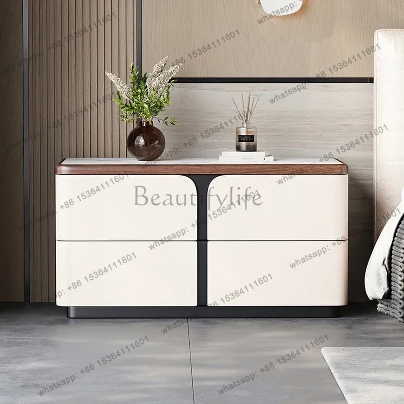 LJYElegant Unique Night Table European Aesthetic Creative Luxury Nightstand Modern Storage Mesitas