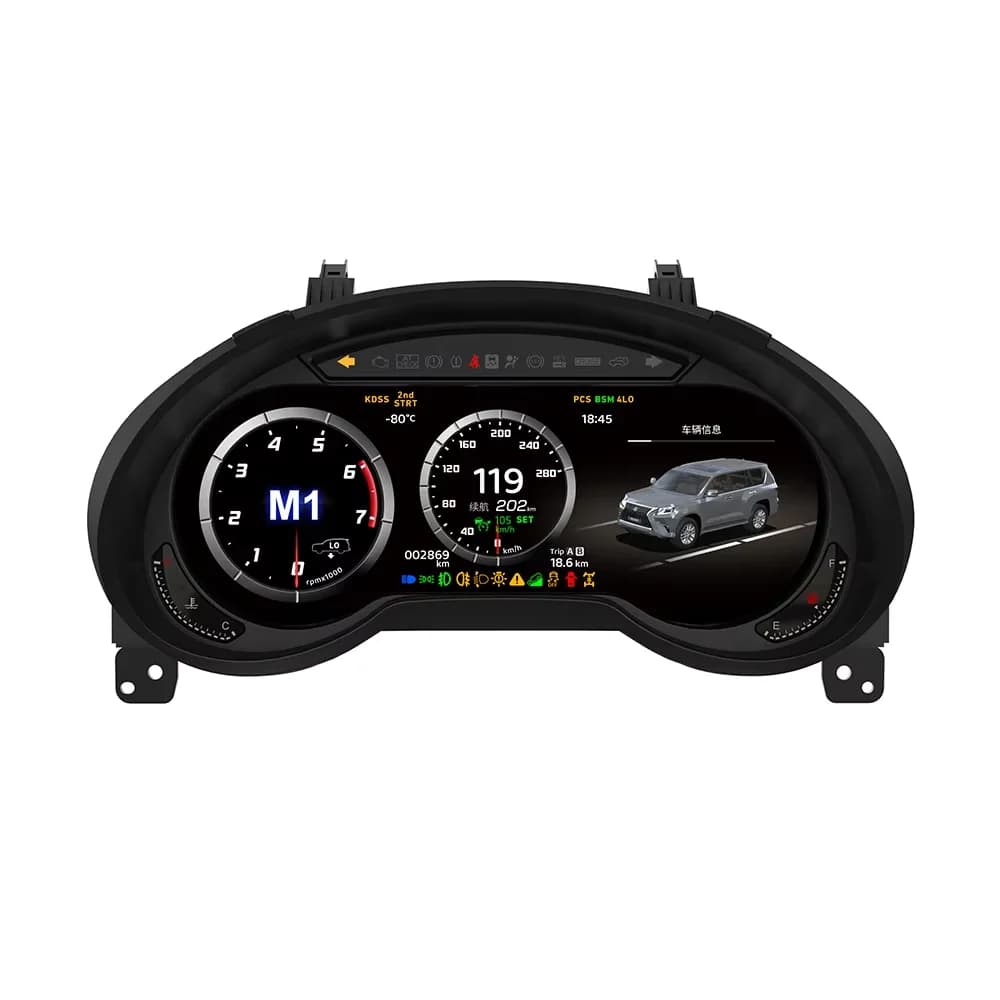 Car Digital Cluster Virtual Cockpit for   GX LCD  Instrument Panel 2010-2021 Head Unit Speed Meter Screen