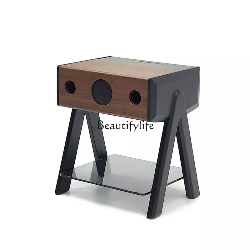 D25Solid wood edge few coffee table bluetooth speaker creative simple living room sofa corner few
