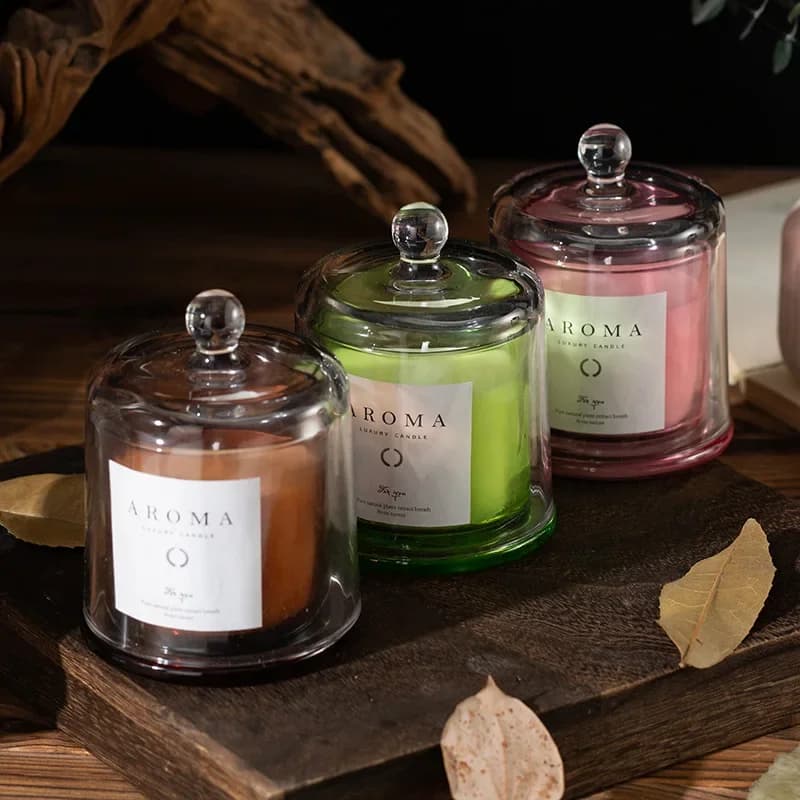 Scented candles, golden bell jars, glass fragrances, hand-canned gifts, hand-canned household smoke-free ideas