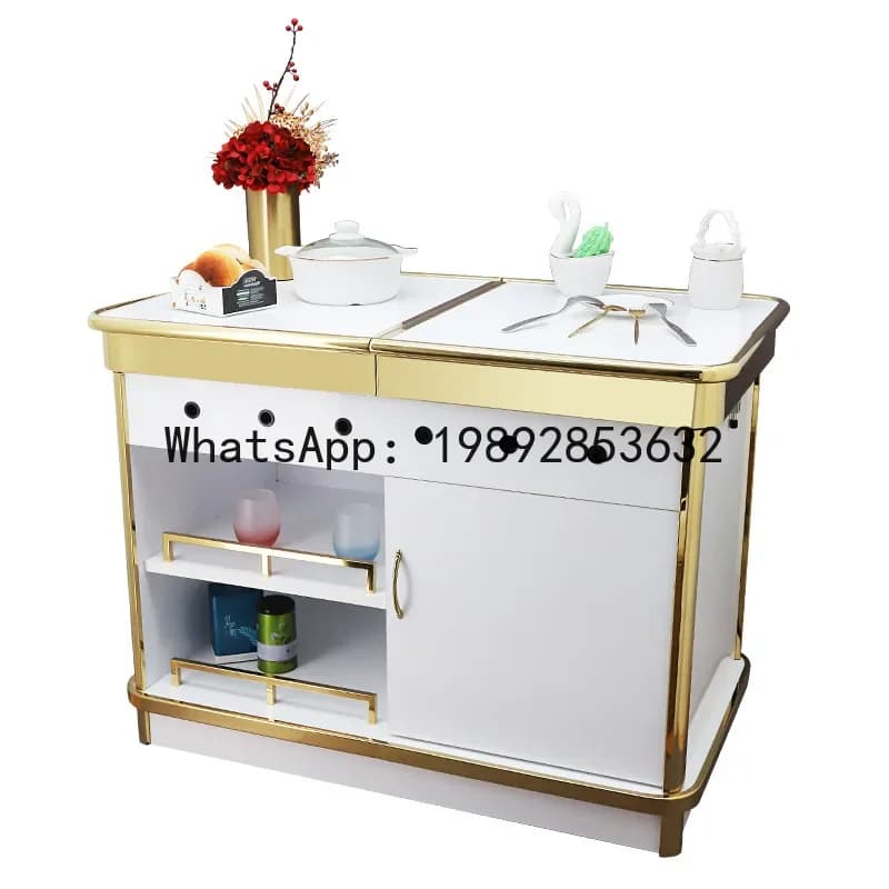 V5.12  hotel cooking cart single and double head cassette stove meal cart movable abalone cart