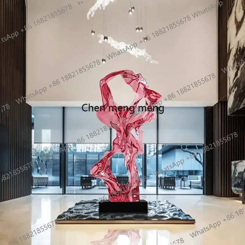 AB03New abstract entrance decoration villa hotel, sculpture floor decoration transparent resin handicraft