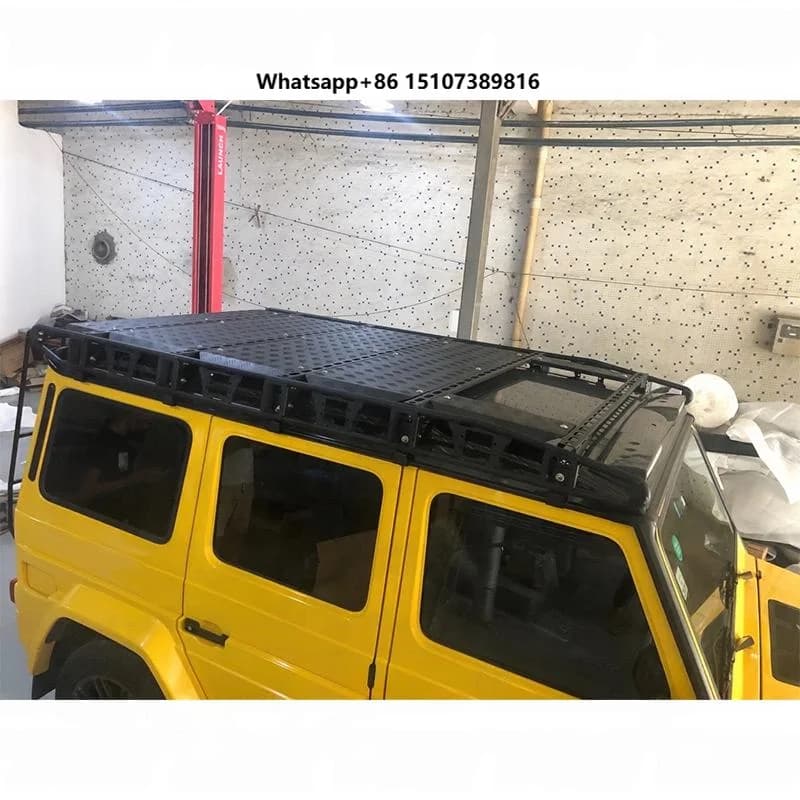 Car Parts Stainless Steel W463 Roof Luggage Rack with Rear Ladder Step with Sunroof for G Class W463 1990~2018y