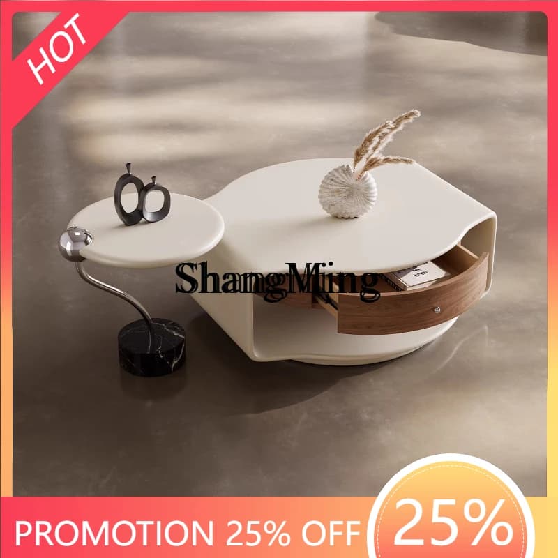 FG good-looking  creative cream wind coffee table combination new high-end round home modern simple living room