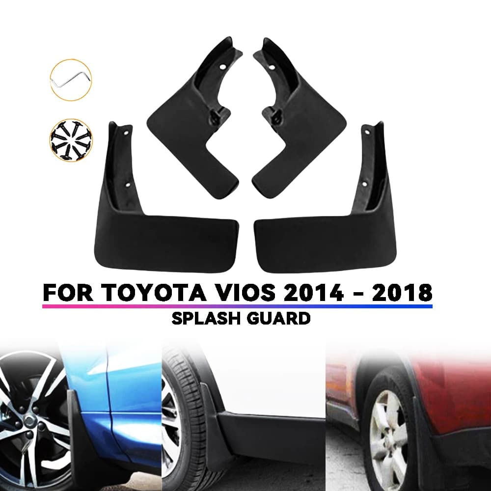 Matte Black For Toyota Vios 2014 - 2018 Abs Plastic Car Splash Guard Cover Trim Car Accessories External Decorate