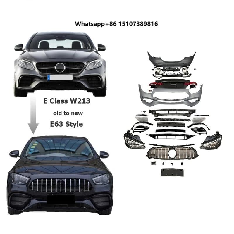 Body Kits for E Class W213 2017-2019 Year to 2020 E63 Style PP Car Bumpers Car Accessories Auto Tuning Parts