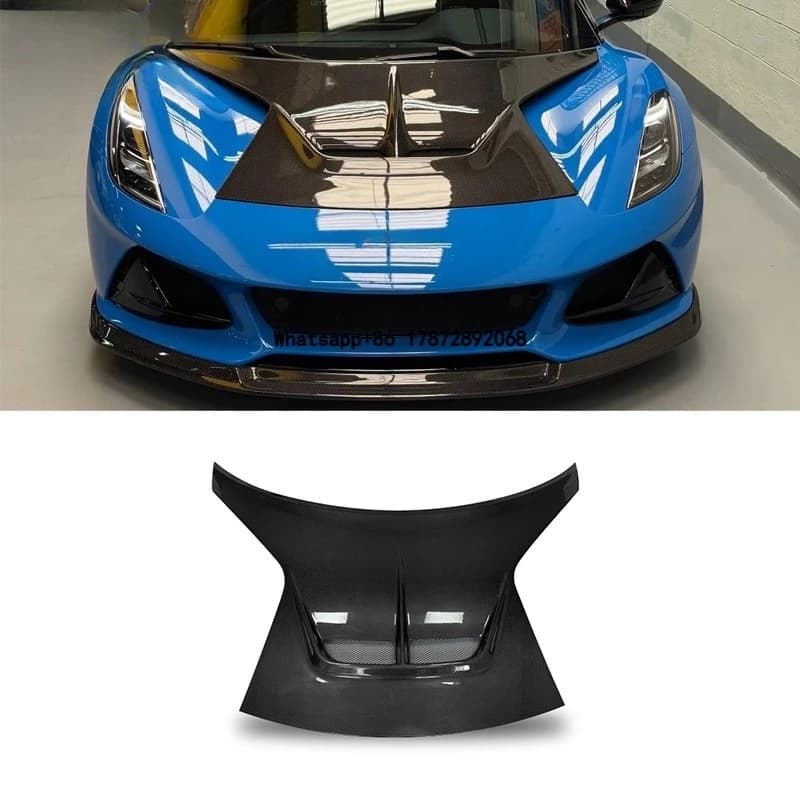 Dry Carbon Fiber V Style Engine Hood Bonnet for Lotus Emira High Quality Lightweight Racing Style Front Hood Car Body Kit