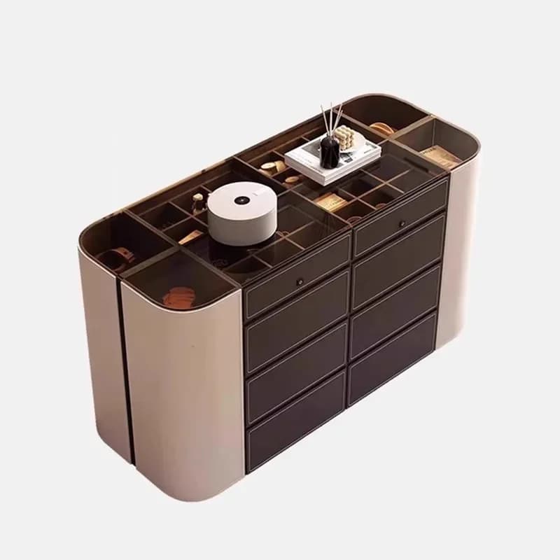Light luxury simple cloakroom solid wood middle island cabinet with fingerprint lock jewelry locker