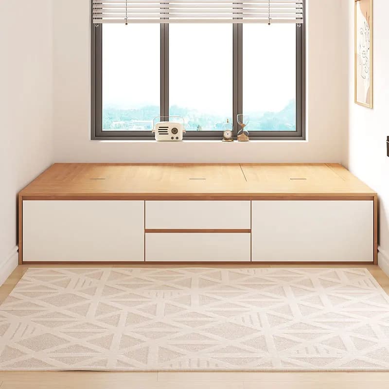 Modern simple small apartment high box storage bed, tatami wardrobe integrated, multi-functional storage head single bed