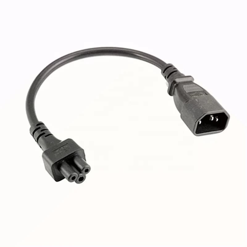2pcs 1ft Black IEC C14 to IEC C5 Power Cord H05VV-F 3G*0.75mm2