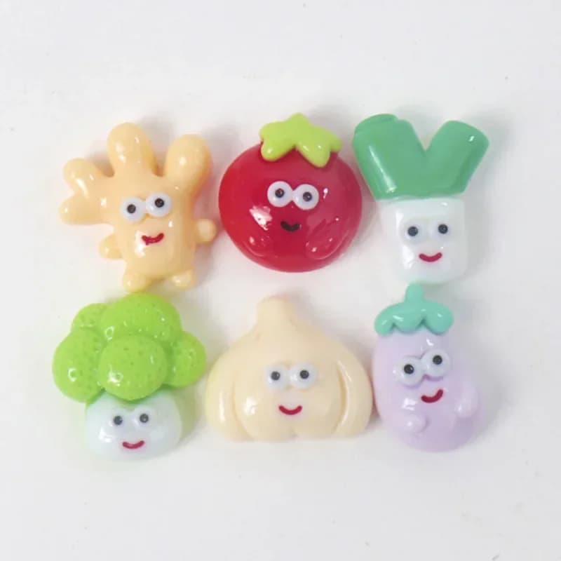 20/100PC Mini Resin Accessories Material Brightening Vegetable Tomato Eggplant DIY Children's Hair Clip Handmade Home Decoration