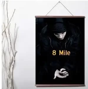 8 Mile Art Canvas poster decoration painting with solid wood hanging scroll