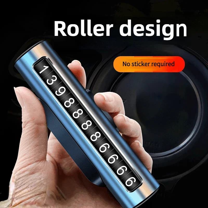1pcs Car Temporary Parking License Plate With License Plate Roller Type Can Hide Metal New Car Supplies Parking License Plate