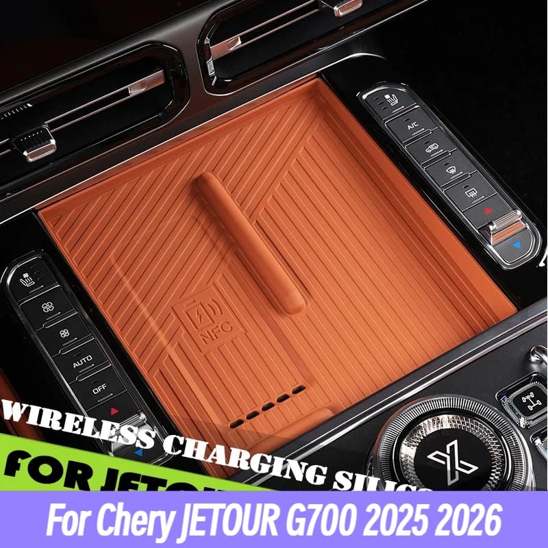 For Chery JETOUR G700 2025 2026 Modified Car Central Control Anti-skid Storage Box Pad Fit Car Wireless Charging Silicone Pad