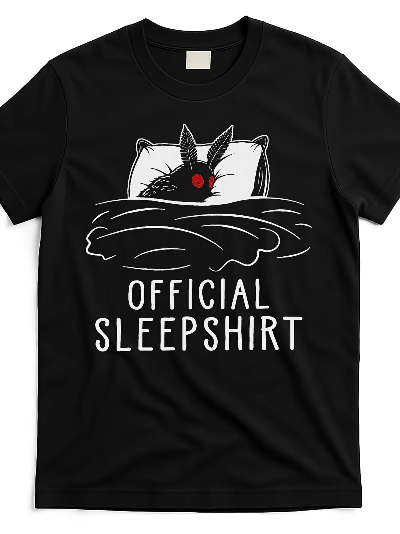 "Official Sleepshirt" Red Eyes & Red Mothman Art T-Shirt 100% Cotton O-Neck Short Sleeve Summer Casual Mens T-shirt Streetwear