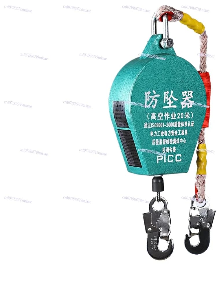 Fall Arrest Device for High Altitude Work, Speed Sensitive Self-Locking Lifeline for Personal Safety