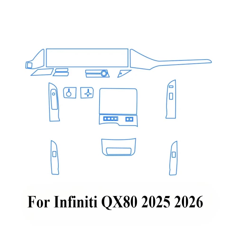 Protective Film For Infiniti QX80 2025 2026 PPF Accessories Interior Transparent TPU GPS Navigation Gear Panel Center Console