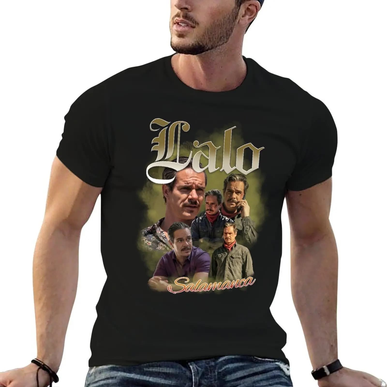 Lalo Salamanca Vintage T-Shirt blue archive Louboutins mens t shirt graphic