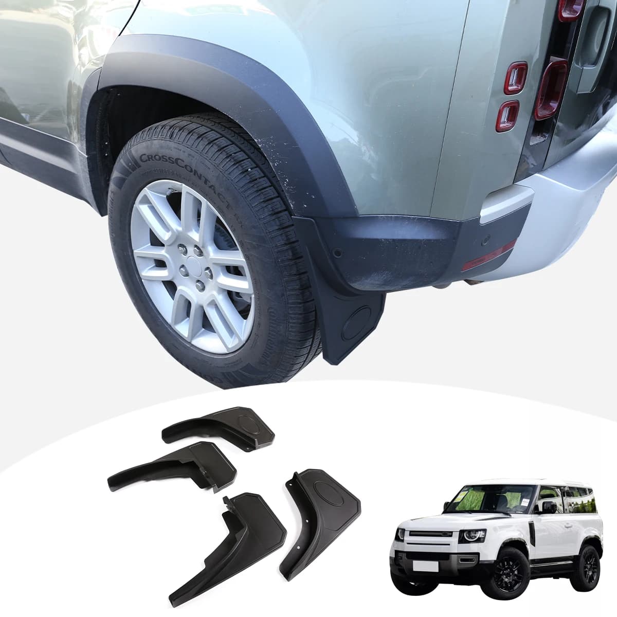 4piece set ABS Black For Land Rover Defender 90 110 L663 2020-2023 Car Fender Liner Fender Splash Guard Protection Accessories