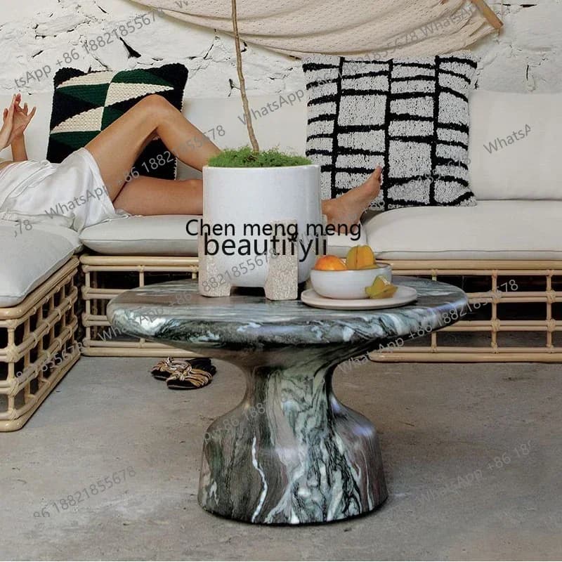D96  Light luxury marble coffee table combination living room simple tea table simple and modern, creative ins tea table