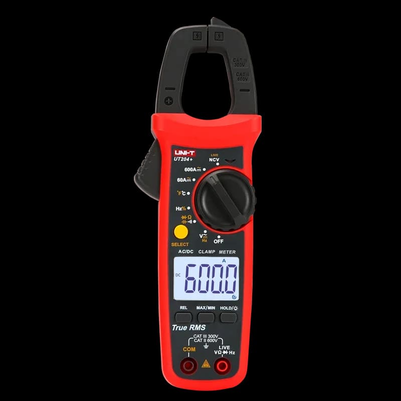 UT204+ Digital AC DC Voltage Clamp Meter Multimeter True RMS 400-600A Auto Range Voltmeter Resistance Test