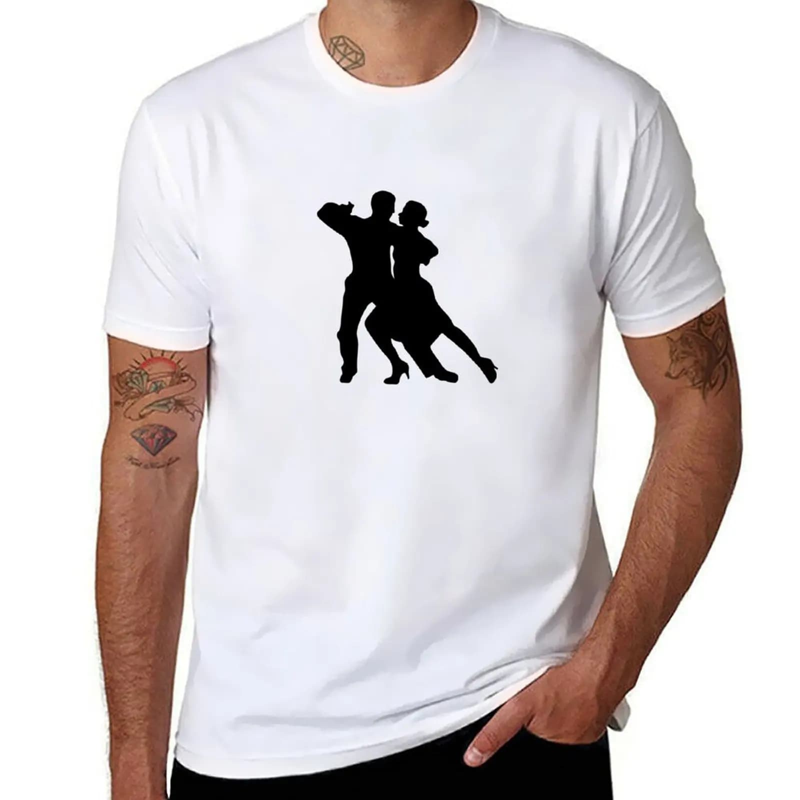 tango dancers T-Shirt t shirt for man 100 percent cotton black cotton t-shirt plain for man package T-Shirt