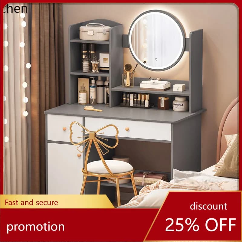 YFY  vanity table with integrated storage - premium bedroom makeup desk, minimalist style, trending online, compact design