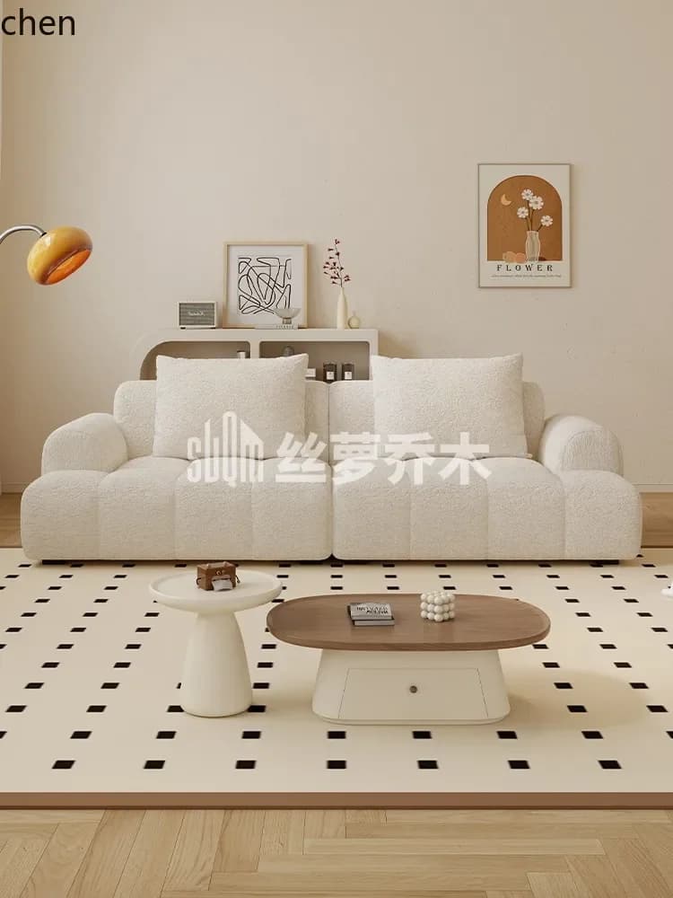 HYS lamb fleece  small apartment sofa living room apartment homestay simple sofa room decoration