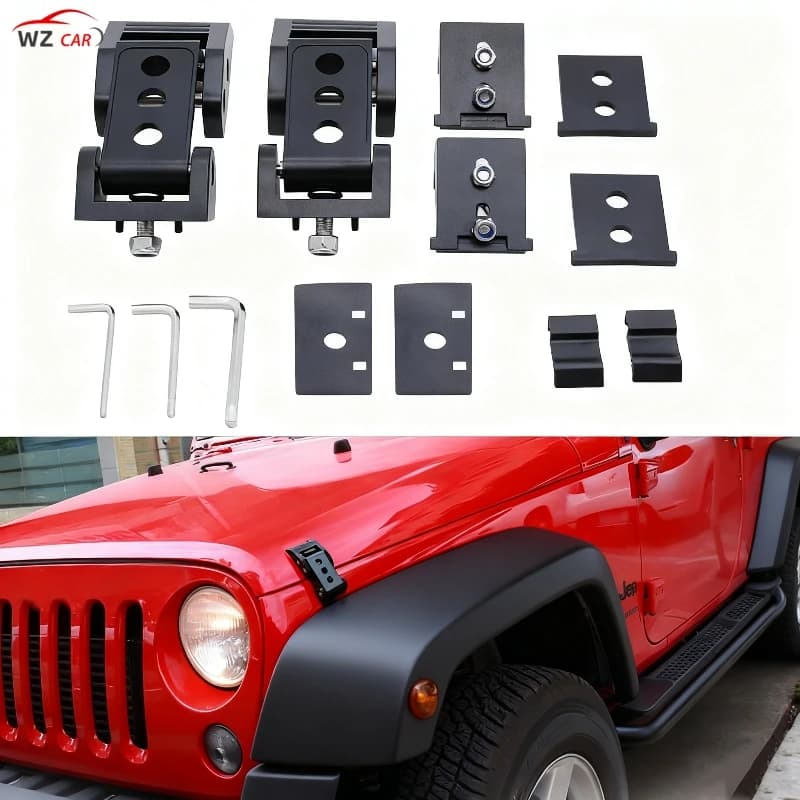 Car Engine Hood Lock Latch Cover For Jeep Wrangler JK 2007-2018 JL JLU Gladiator JT 2018-2021 Car Hood Lock Accessories