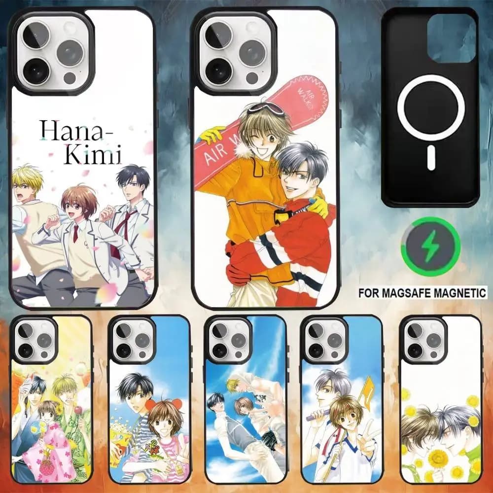 Anime H-Hana Kimi Phone Case For iPhone 17 16 15 14 13 12  Pro Max Plus for Magsafe Mirror Wireless Magnetic Cover
