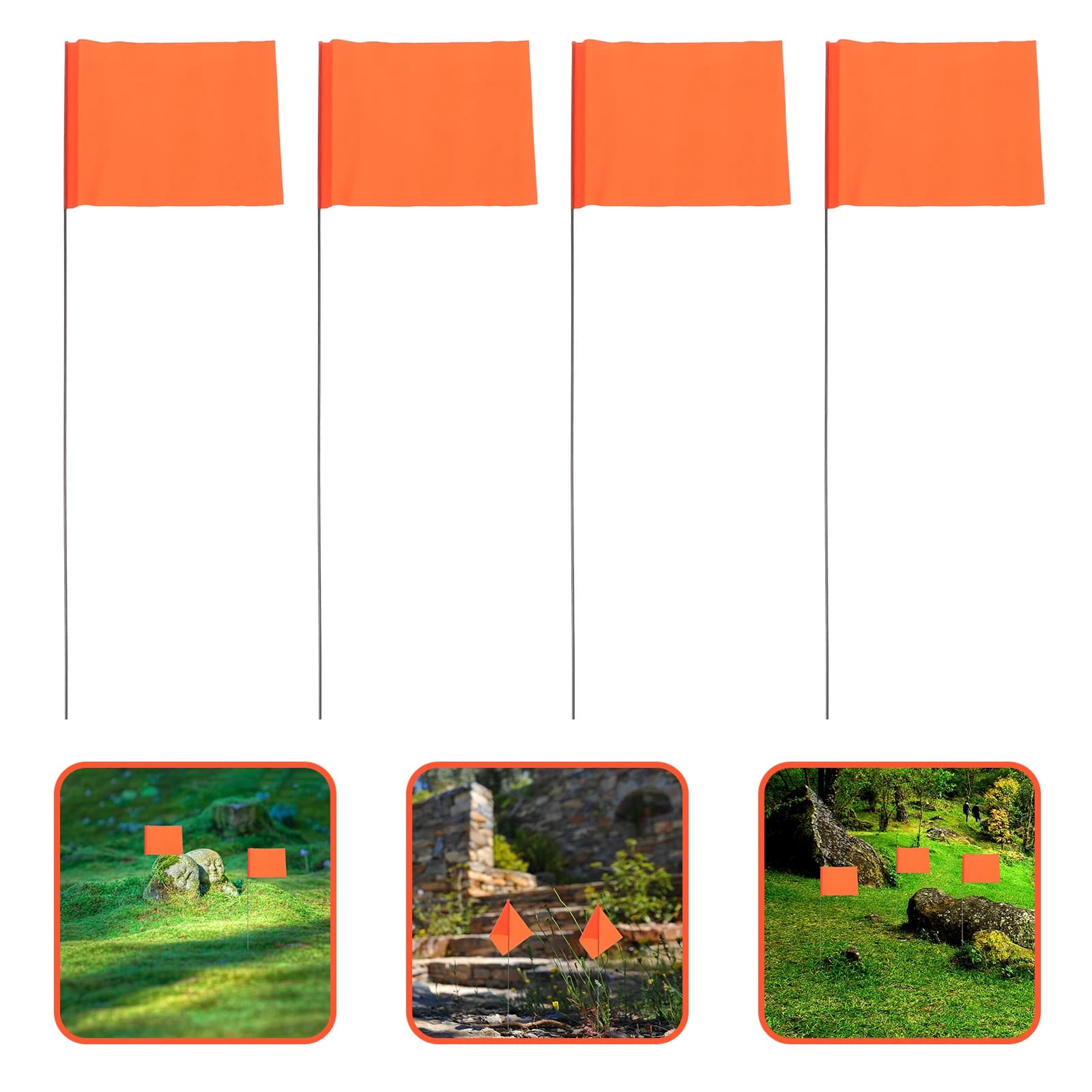 50Pc Landmark Flags Garden Flag Brightly Colored Landscape Flag Marking Dog Training Marker Yard Lawn Flagpole Landmark Signal