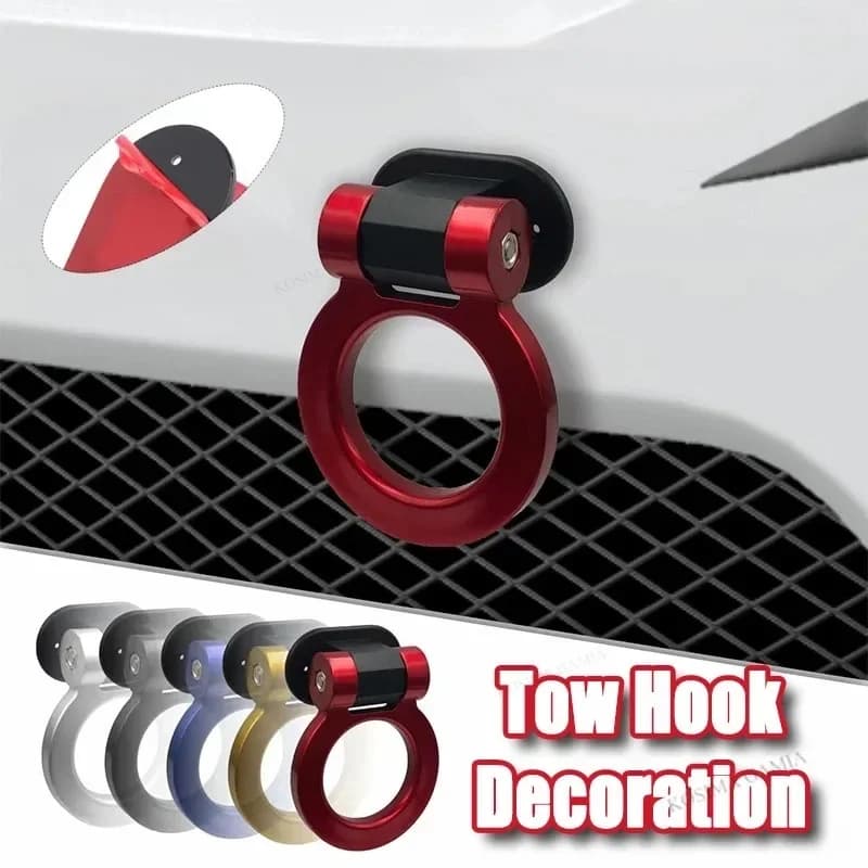 New Car Bumper Trailer Hook Sticker Decoration Simulation Tractor Tow Hook Shape Trailer Simulation Racing Ring Vehicle Tow Hook