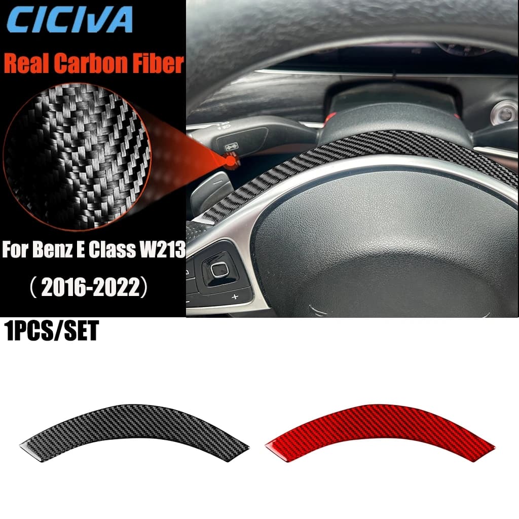 Carbon Fiber Car Accessories Driver Wheel Modified Interior Trim Cover Sticker For Mercedes Benz E Class W213 2016-2022