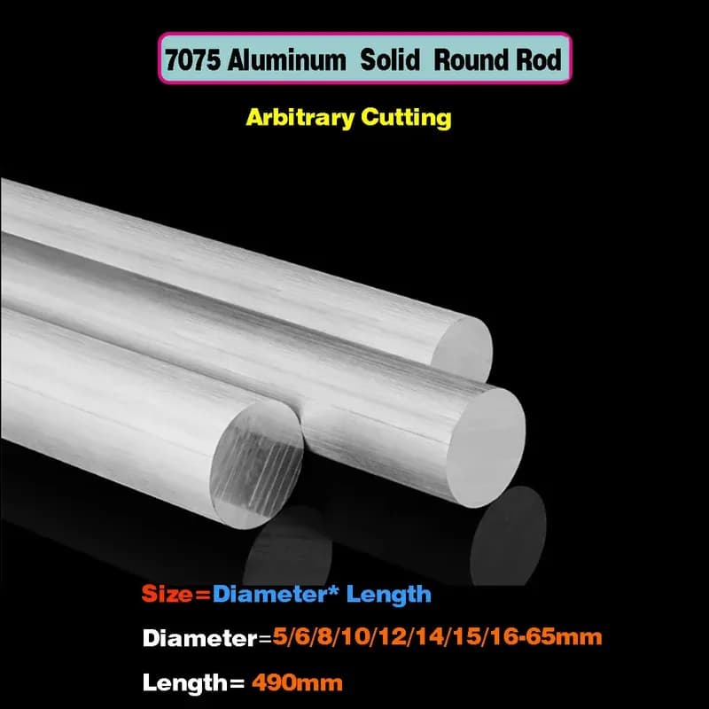 7075 Aluminum Alloy Round Rod 490mm Length Dia5 6 8 10 12 14 15mm Solid Bar