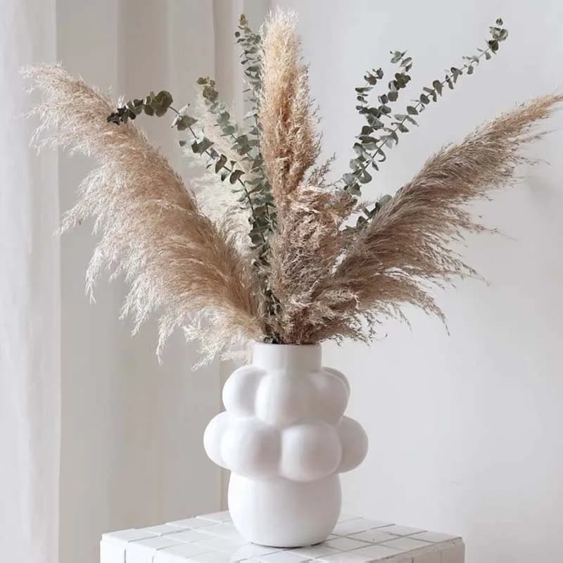 Flower Bud White Large Ceramic Vase Creative Special-shaped Design Decoration Home  Model  Living Room Study Corridor Novel