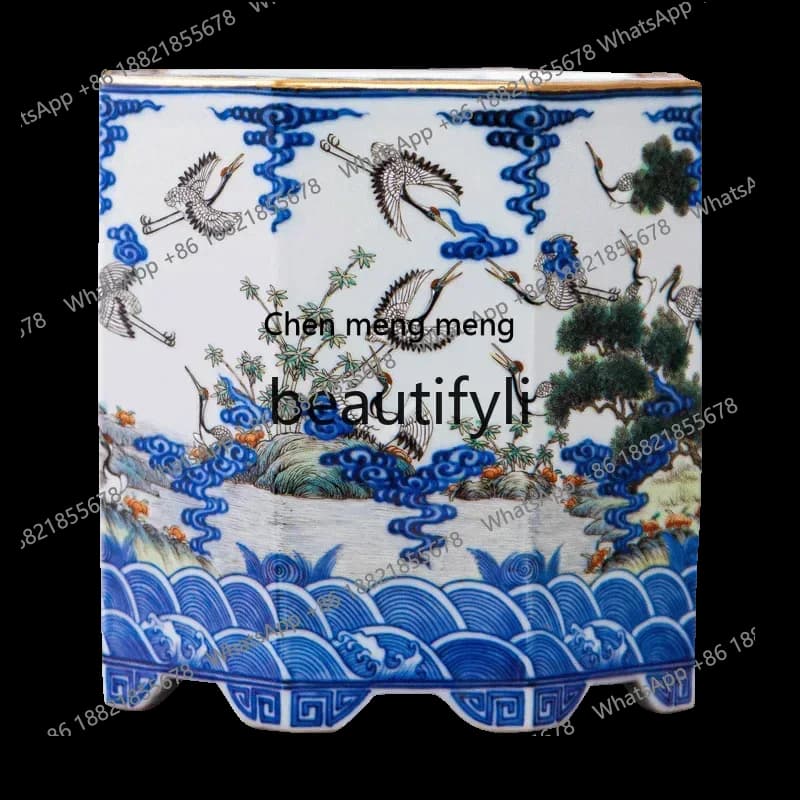 cc182R Jingdezhen ceramics ancient rack wine cabinet entrance office pen holder decoration
