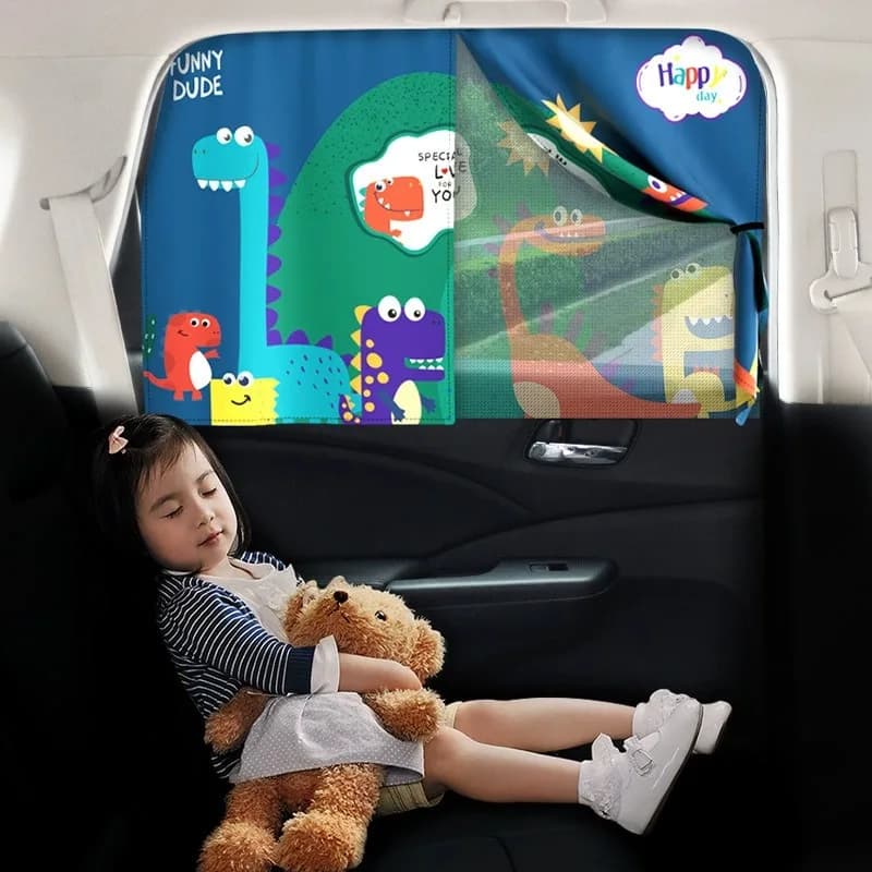 Children's Sunshade Magnetic Side Window Curtains Anti-Mosquito Sun UV Protection Block Mesh