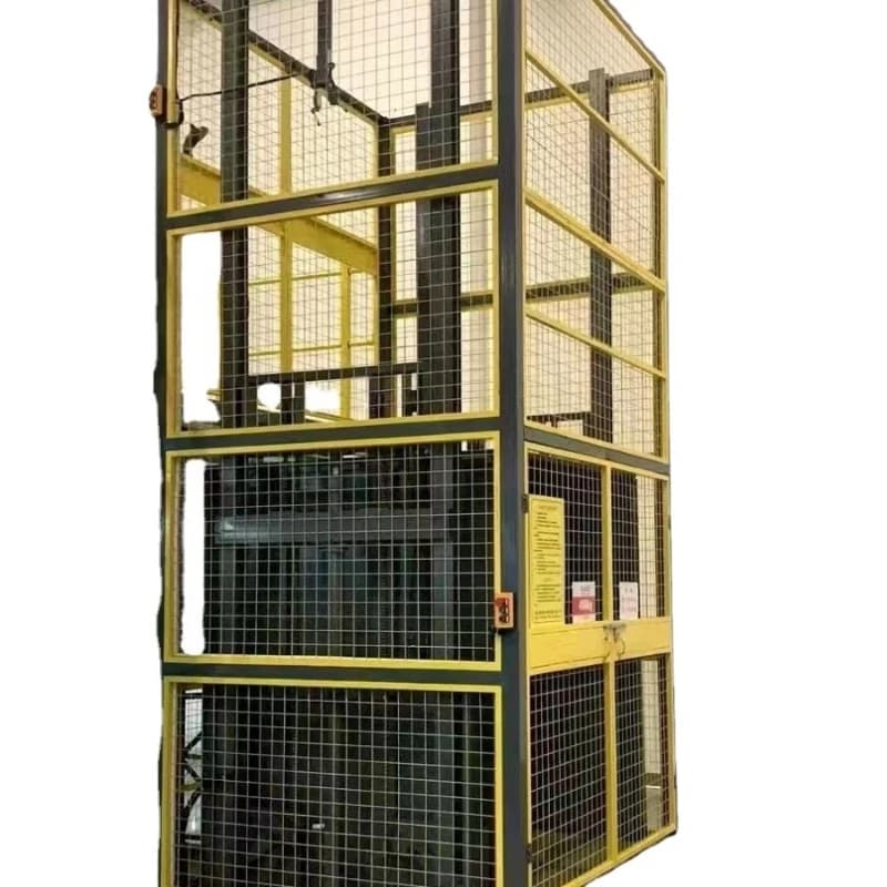 Warehouse hydraulic guide rail type lifting platform 2 tons 3 tons hydraulic freight elevator, fixed simple hoist