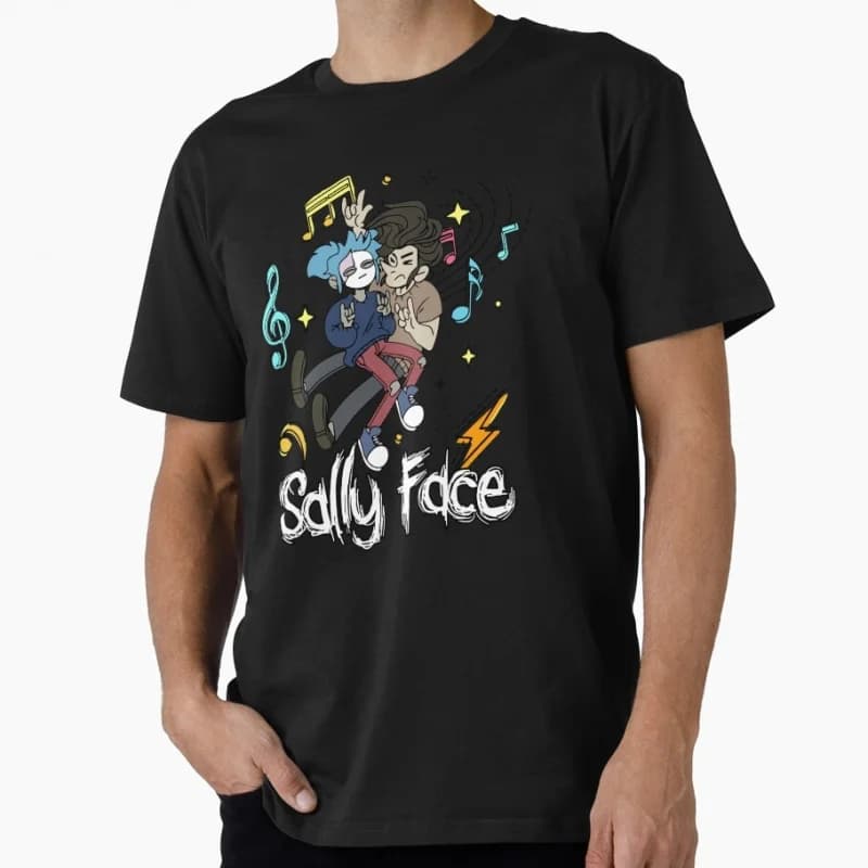 Play to Music Sally face Super gearboy Video game Gift T-Shirt for gamer 100% Cotton Short-Sleeve Unisex Tee All Size Tops S–6XL